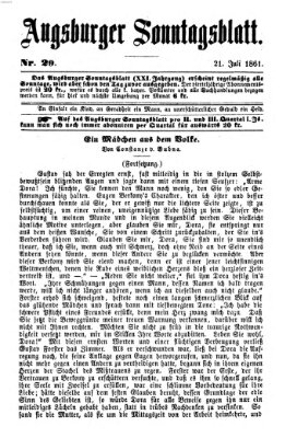 Augsburger Sonntagsblatt (Augsburger Postzeitung) Sonntag 21. Juli 1861