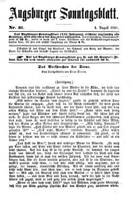 Augsburger Sonntagsblatt (Augsburger Postzeitung) Sonntag 4. August 1861