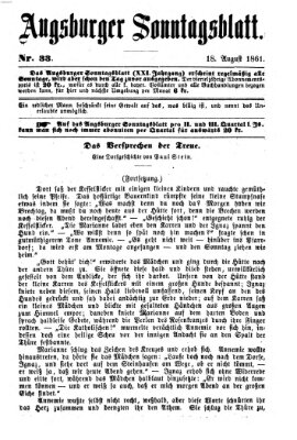 Augsburger Sonntagsblatt (Augsburger Postzeitung) Sonntag 18. August 1861