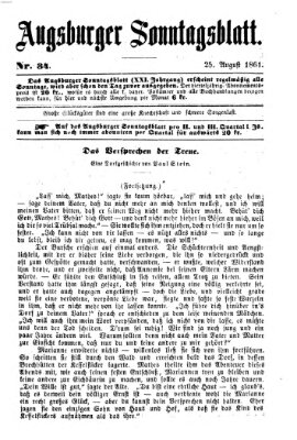 Augsburger Sonntagsblatt (Augsburger Postzeitung) Sonntag 25. August 1861