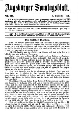 Augsburger Sonntagsblatt (Augsburger Postzeitung) Sonntag 1. September 1861