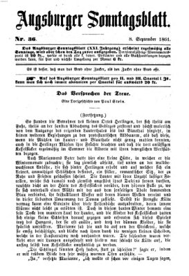 Augsburger Sonntagsblatt (Augsburger Postzeitung) Sonntag 8. September 1861