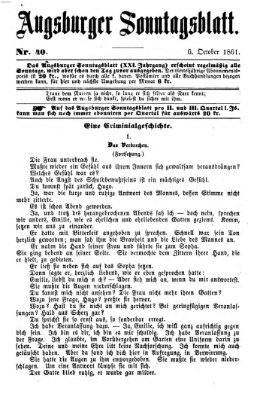 Augsburger Sonntagsblatt (Augsburger Postzeitung) Sonntag 6. Oktober 1861