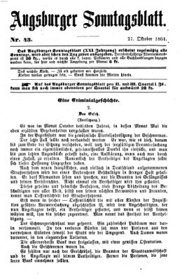 Augsburger Sonntagsblatt (Augsburger Postzeitung) Sonntag 27. Oktober 1861