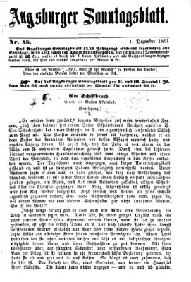 Augsburger Sonntagsblatt (Augsburger Postzeitung) Sonntag 1. Dezember 1861