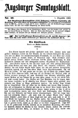 Augsburger Sonntagsblatt (Augsburger Postzeitung) Sonntag 8. Dezember 1861