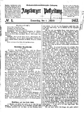 Augsburger Postzeitung Donnerstag 1. Januar 1863