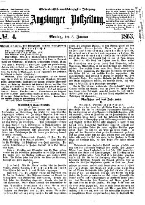 Augsburger Postzeitung Montag 5. Januar 1863