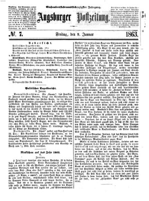 Augsburger Postzeitung Freitag 9. Januar 1863