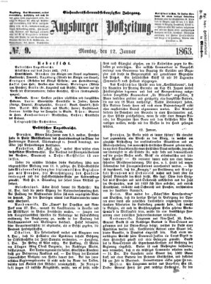 Augsburger Postzeitung Montag 12. Januar 1863