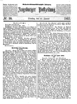 Augsburger Postzeitung Dienstag 13. Januar 1863