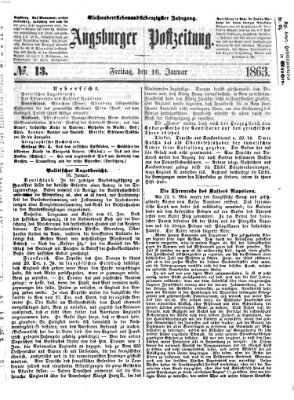 Augsburger Postzeitung Freitag 16. Januar 1863