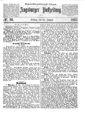 Augsburger Postzeitung Freitag 23. Januar 1863