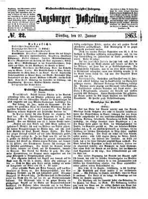 Augsburger Postzeitung Dienstag 27. Januar 1863