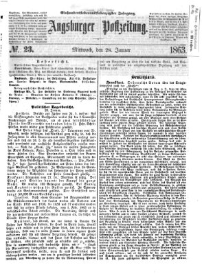 Augsburger Postzeitung Mittwoch 28. Januar 1863