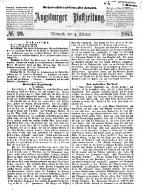 Augsburger Postzeitung Mittwoch 4. Februar 1863