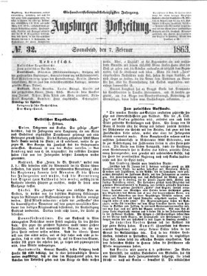 Augsburger Postzeitung Samstag 7. Februar 1863