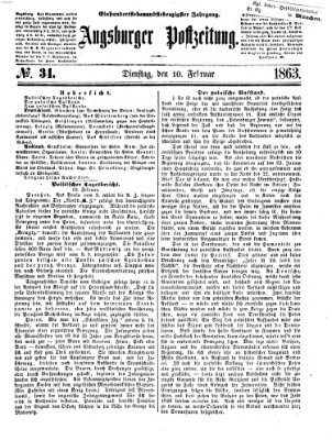 Augsburger Postzeitung Dienstag 10. Februar 1863