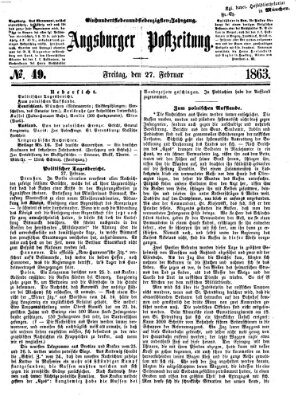 Augsburger Postzeitung Freitag 27. Februar 1863