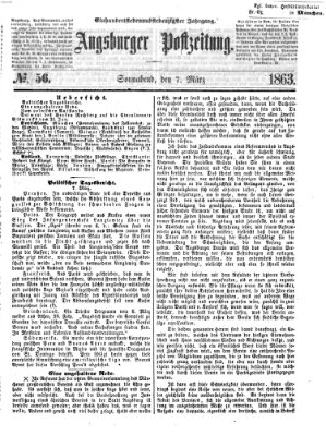 Augsburger Postzeitung Samstag 7. März 1863