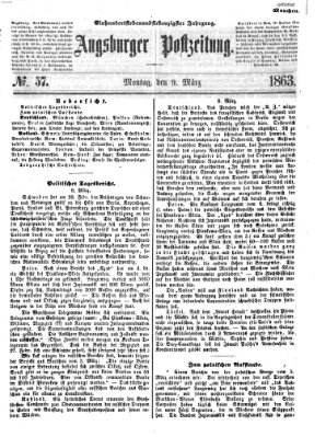 Augsburger Postzeitung Montag 9. März 1863