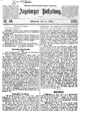 Augsburger Postzeitung Mittwoch 11. März 1863