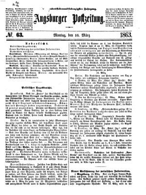 Augsburger Postzeitung Montag 16. März 1863