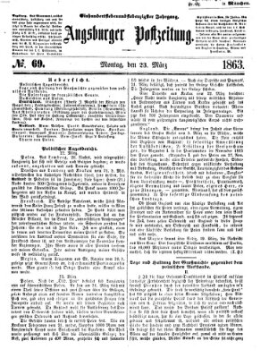 Augsburger Postzeitung Montag 23. März 1863