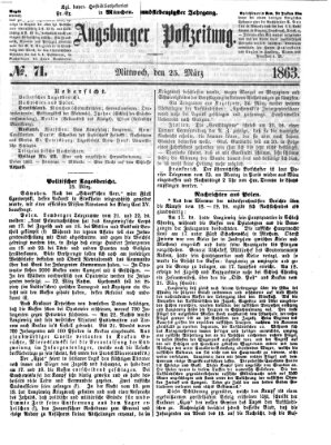 Augsburger Postzeitung Mittwoch 25. März 1863