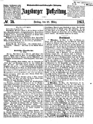 Augsburger Postzeitung Freitag 27. März 1863