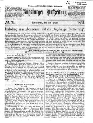 Augsburger Postzeitung Samstag 28. März 1863