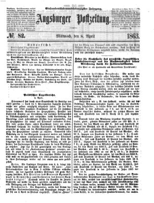 Augsburger Postzeitung Mittwoch 8. April 1863