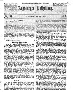 Augsburger Postzeitung Samstag 11. April 1863