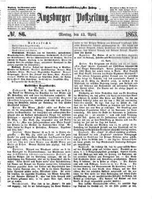 Augsburger Postzeitung Montag 13. April 1863