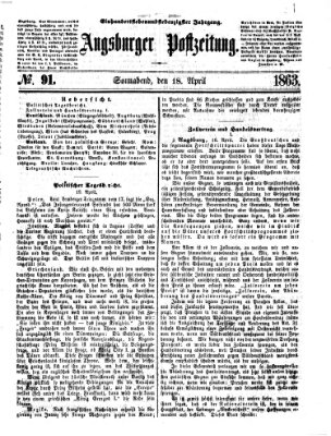 Augsburger Postzeitung Samstag 18. April 1863