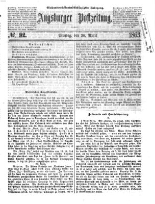 Augsburger Postzeitung Montag 20. April 1863