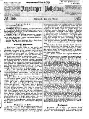 Augsburger Postzeitung Mittwoch 29. April 1863