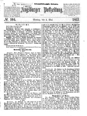 Augsburger Postzeitung Montag 4. Mai 1863