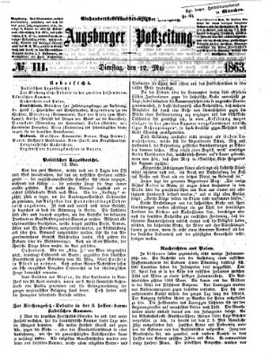 Augsburger Postzeitung Dienstag 12. Mai 1863