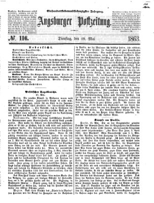 Augsburger Postzeitung Dienstag 19. Mai 1863