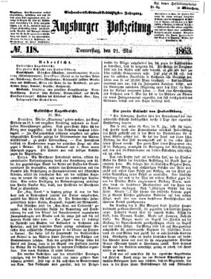 Augsburger Postzeitung Donnerstag 21. Mai 1863