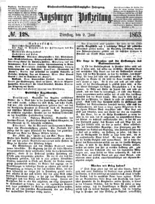 Augsburger Postzeitung Dienstag 2. Juni 1863