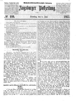 Augsburger Postzeitung Dienstag 9. Juni 1863