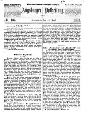 Augsburger Postzeitung Samstag 13. Juni 1863