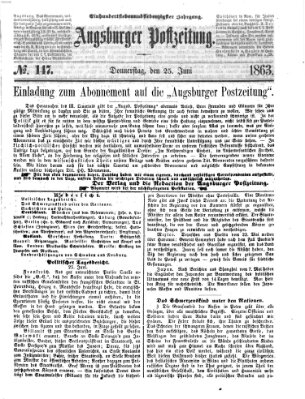 Augsburger Postzeitung Donnerstag 25. Juni 1863