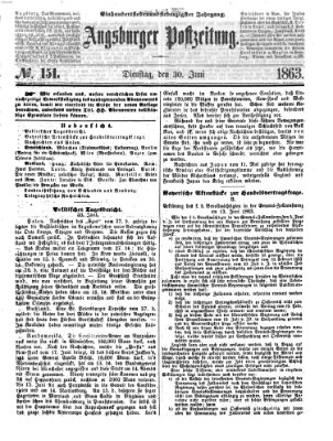 Augsburger Postzeitung Dienstag 30. Juni 1863