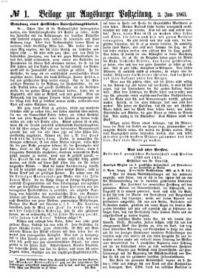 Augsburger Postzeitung Freitag 2. Januar 1863