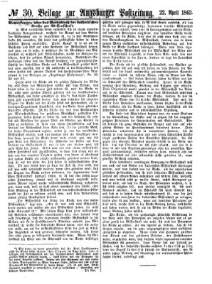 Augsburger Postzeitung Mittwoch 22. April 1863