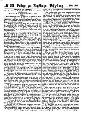 Augsburger Postzeitung Samstag 2. Mai 1863