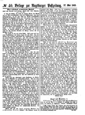 Augsburger Postzeitung Mittwoch 27. Mai 1863